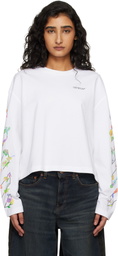 Off-White White Diagonal Glowing Flower T-shirt