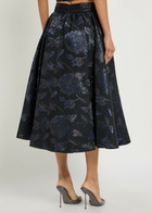 Alice + Olivia Nilda Floral-jacquard Woven Midi Skirt Black