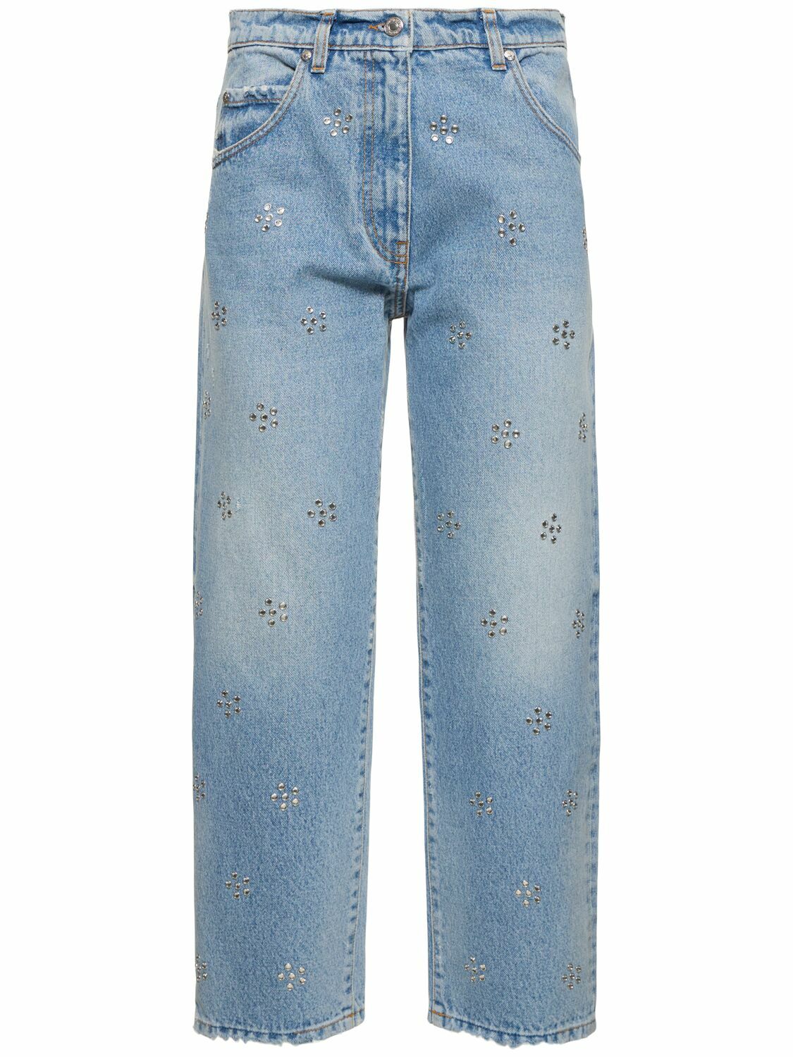 MSGM - Cotton Denim Crop Jeans MSGM