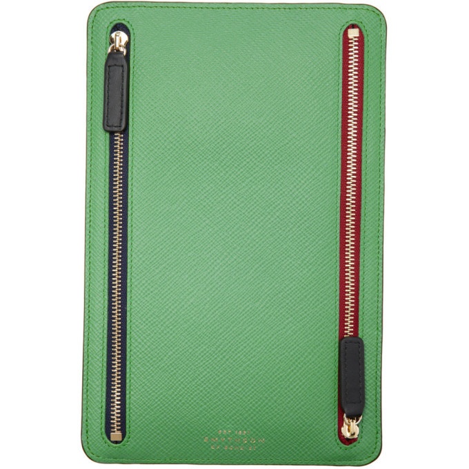 Photo: Smythson Green Panama Zip Currency Case