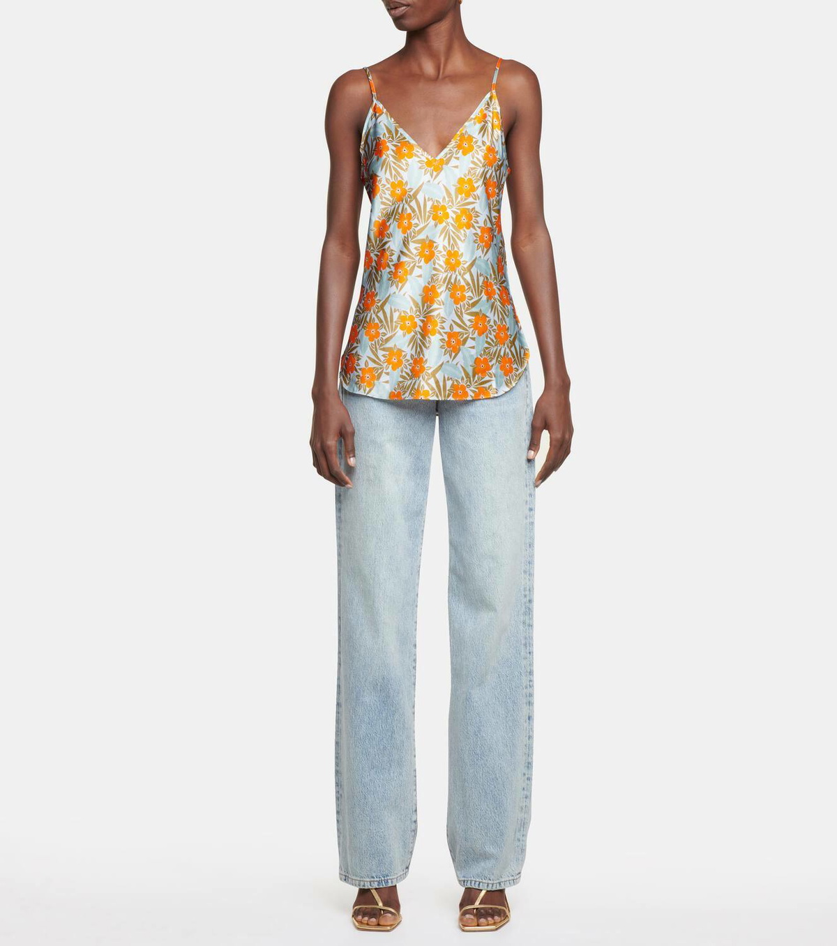 Lee Mathews Stella floral silk satin camisole