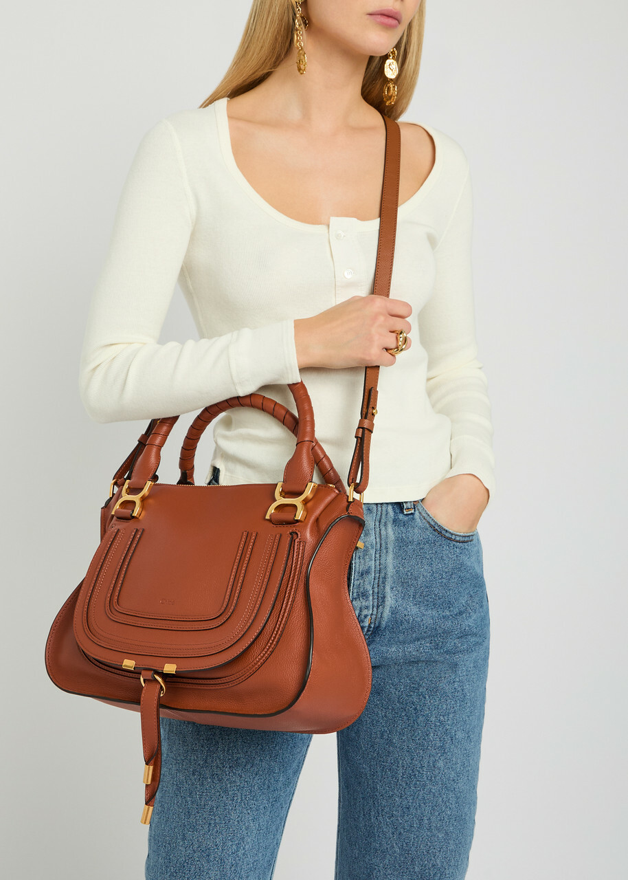 Chloe Marcie Medium Grained Leather Tote bag - Tan - One Size