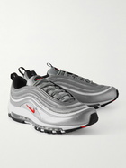 Nike - Air Max 97 Metallic Leather and Mesh Sneakers - Gray