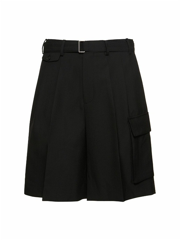 Photo: DUNST Belted Multi Pocket Wool Blend Shorts
