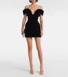 David Koma Off-shoulder velvet corset dress