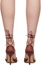 Bottega Veneta Burgundy Stretch Web Heels