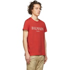 Balmain Red Logo T-Shirt