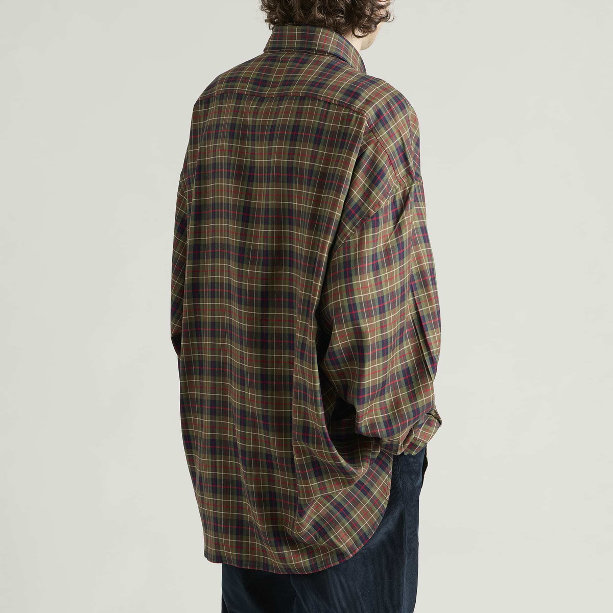 Acne Studios Men's Setar Check Flannel Long Sleeve Shirt in Green Multi