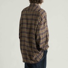 Acne Studios Men's Setar Check Flannel Long Sleeve Shirt in Green Multi