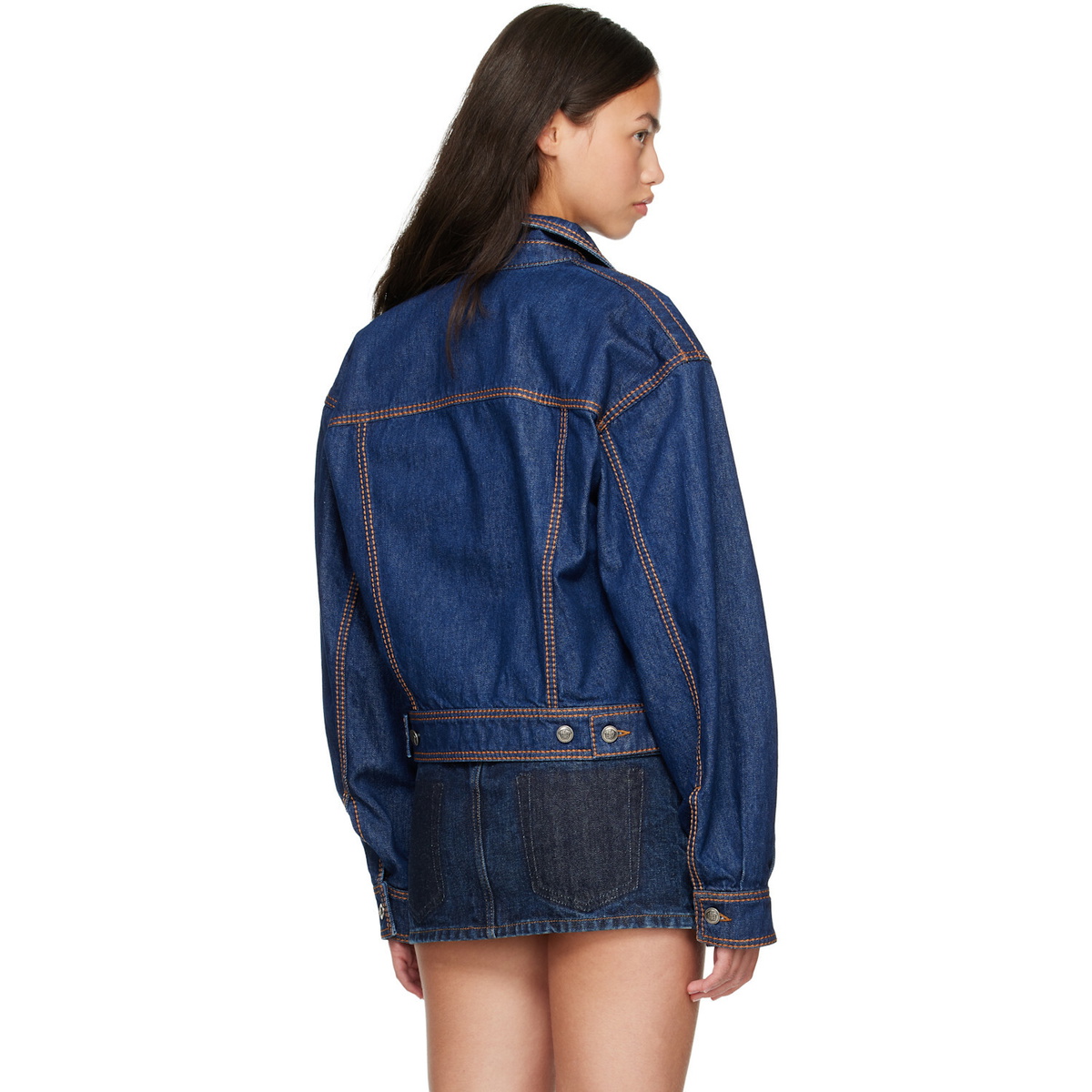 Versace Blue Denim Blouson Jacket
