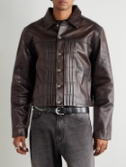 424 - Cropped Leather Jacket - Black