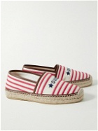 GUCCI - Leather-Trimmed Embroidered Canvas Espadrilles - Red