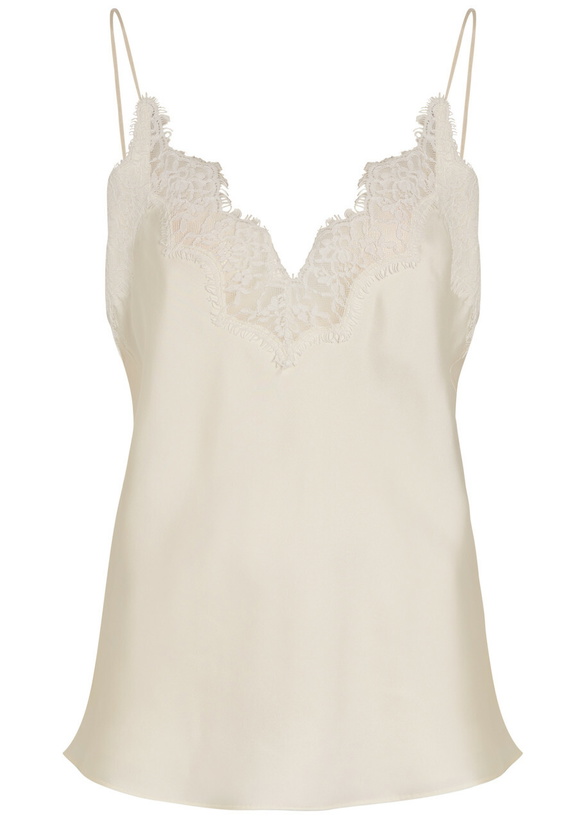 Photo: Rohe Lace-trim Silk Camisole top Cream