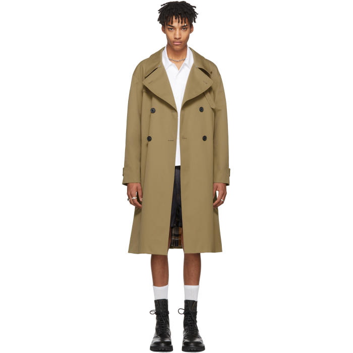 Photo: Maison Margiela Tan Back Plaid Trench Coat