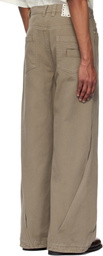 NULLUS Brown Intertwined Structure Jeans