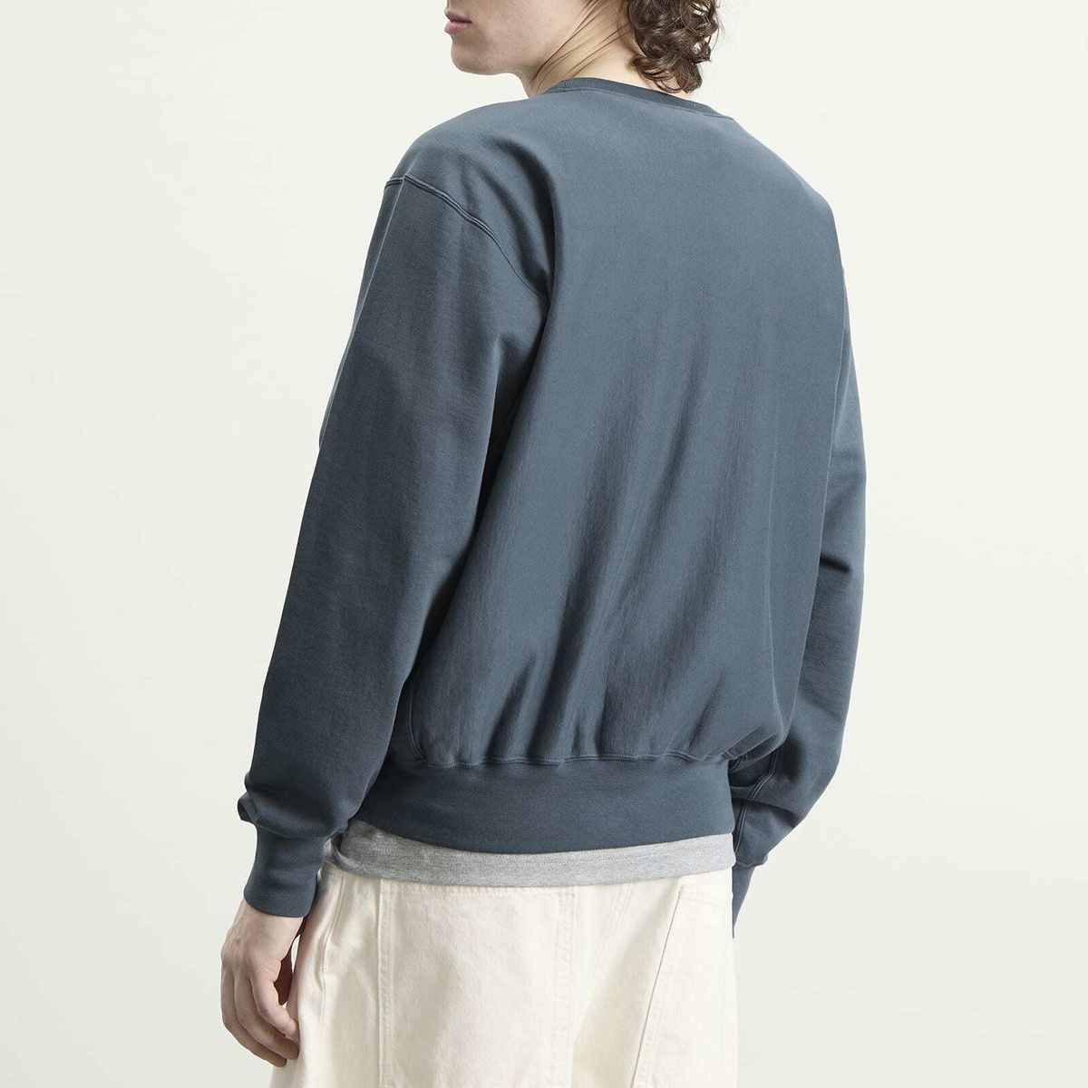 Auralee Men's High Gauge Sweatshirt in Dusty Blue