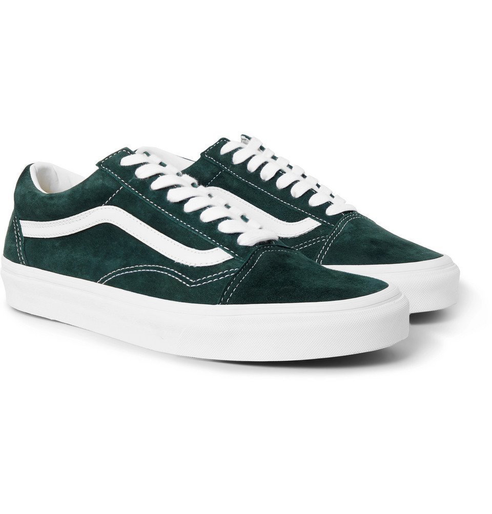 - Old Skool Leather-Trimmed Suede Sneakers - - Emerald Vans
