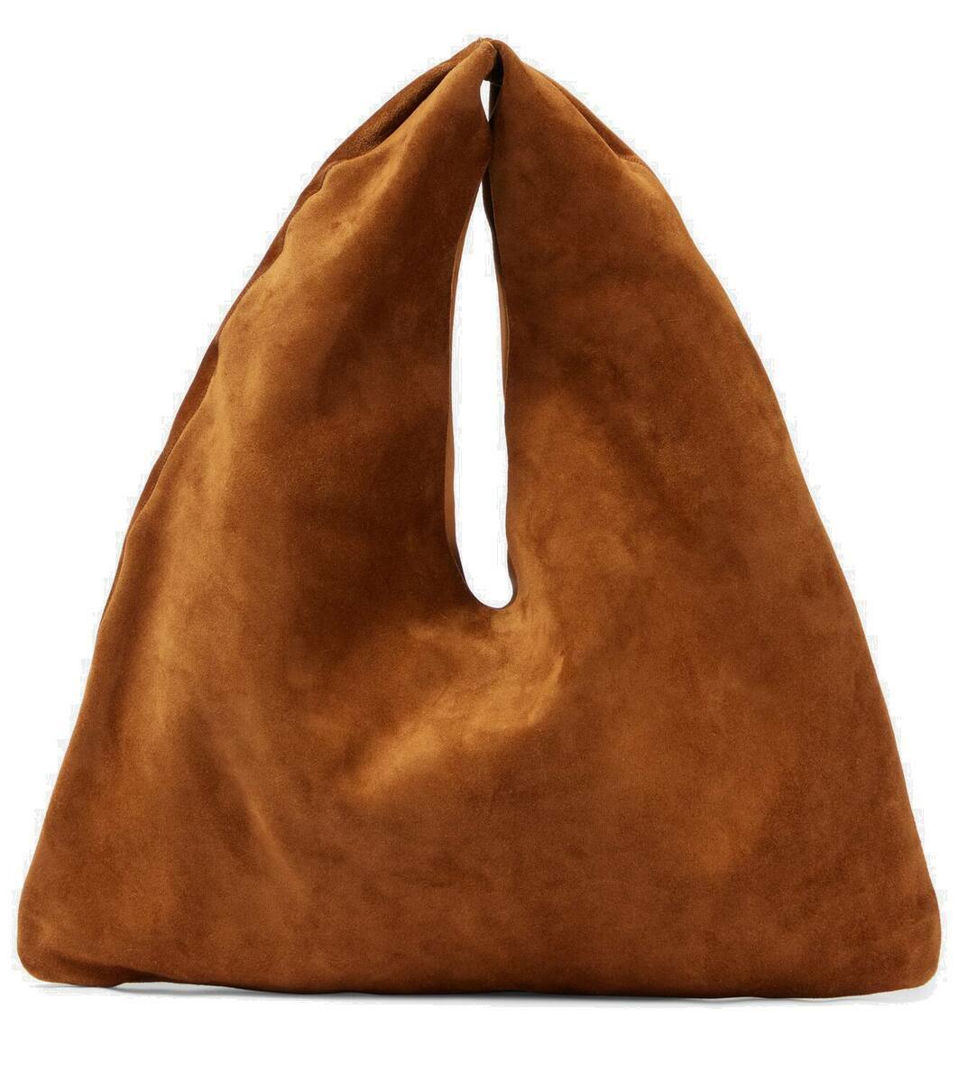 人気！【The Row】Small Bindle Bag in Suede Small Bindle Bag Black in Suede – The Row