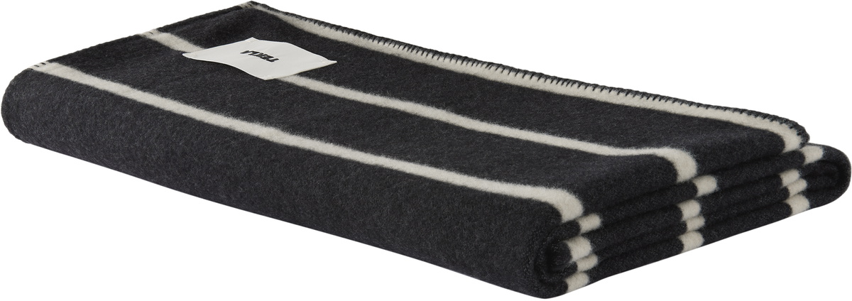 Tekla Black & Off-White Lambswool Blanket