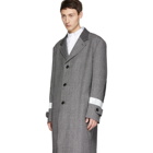 Junya Watanabe Black and Grey Check Tweed Coat