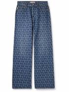 Valentino Garavani - Toile Wide-Leg Logo-Print Jeans - Blue
