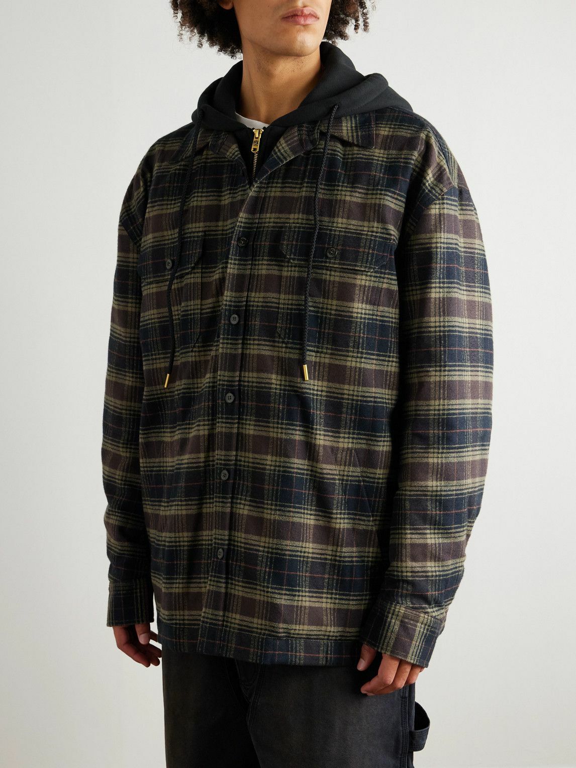 Willy Chavarria - Ganadero Oversized Layered Checked Cotton