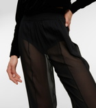 Saint Laurent - High-rise straight silk chiffon pants