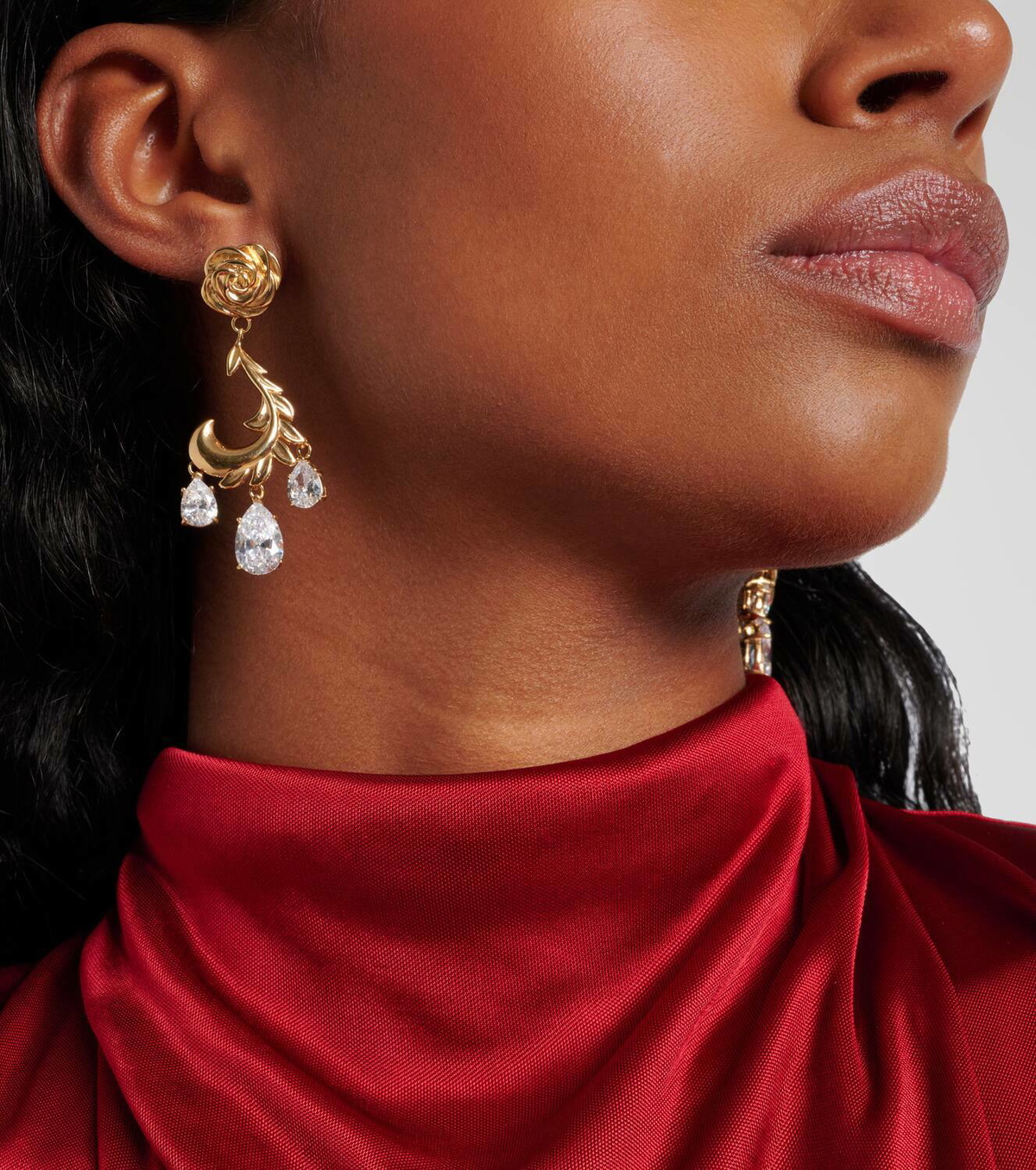 Magda Butrym Crystal-embellished gold-plated drop earrings