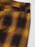 Collina Strada - Lawn Wide-Leg Checked Organic Cotton-Flannel Cargo Trousers - Brown