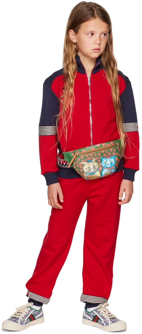 Gucci Kids Red & Navy Colorblock Track Jacket Gucci