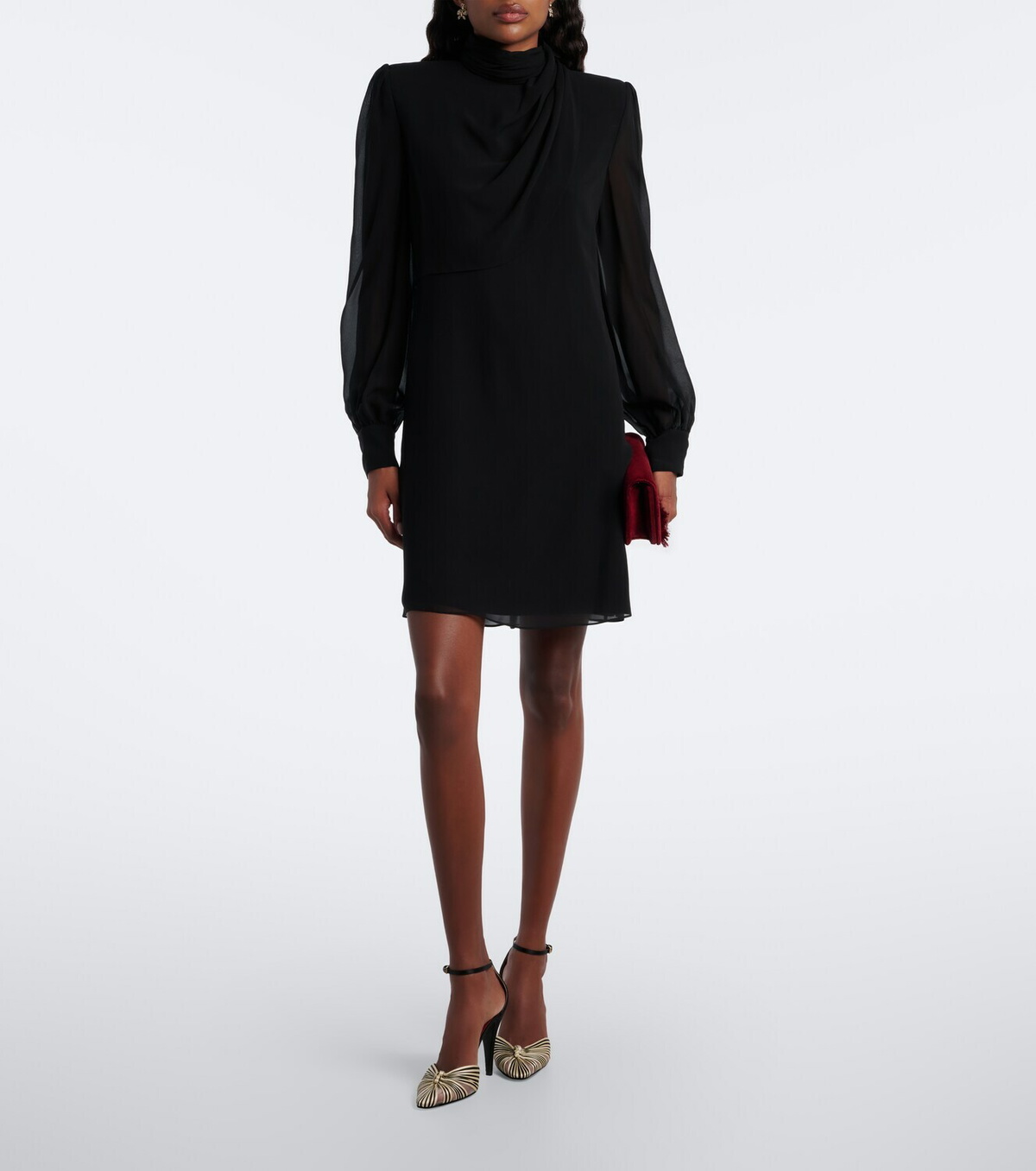 Valentino Draped silk georgette minidress