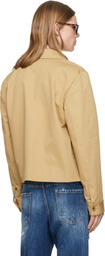 AMIRI Beige Script Collar Shirt Jacket