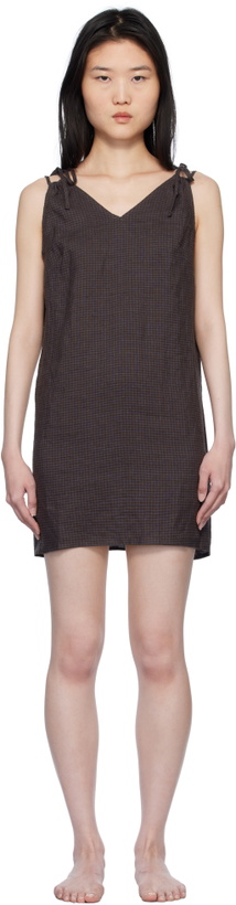 Photo: Deiji Studios Brown & Blue Looped Minidress