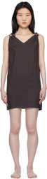 Deiji Studios Brown & Blue Looped Minidress