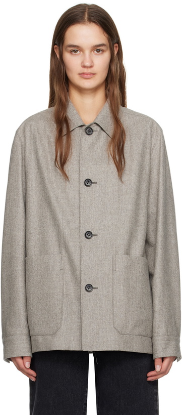 Photo: ZEGNA Gray Oversized Jacket