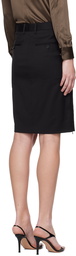 Helmut Lang Black Car Midi Skirt