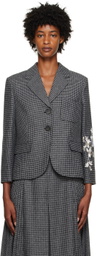 Erdem Gray Embroidered Blazer
