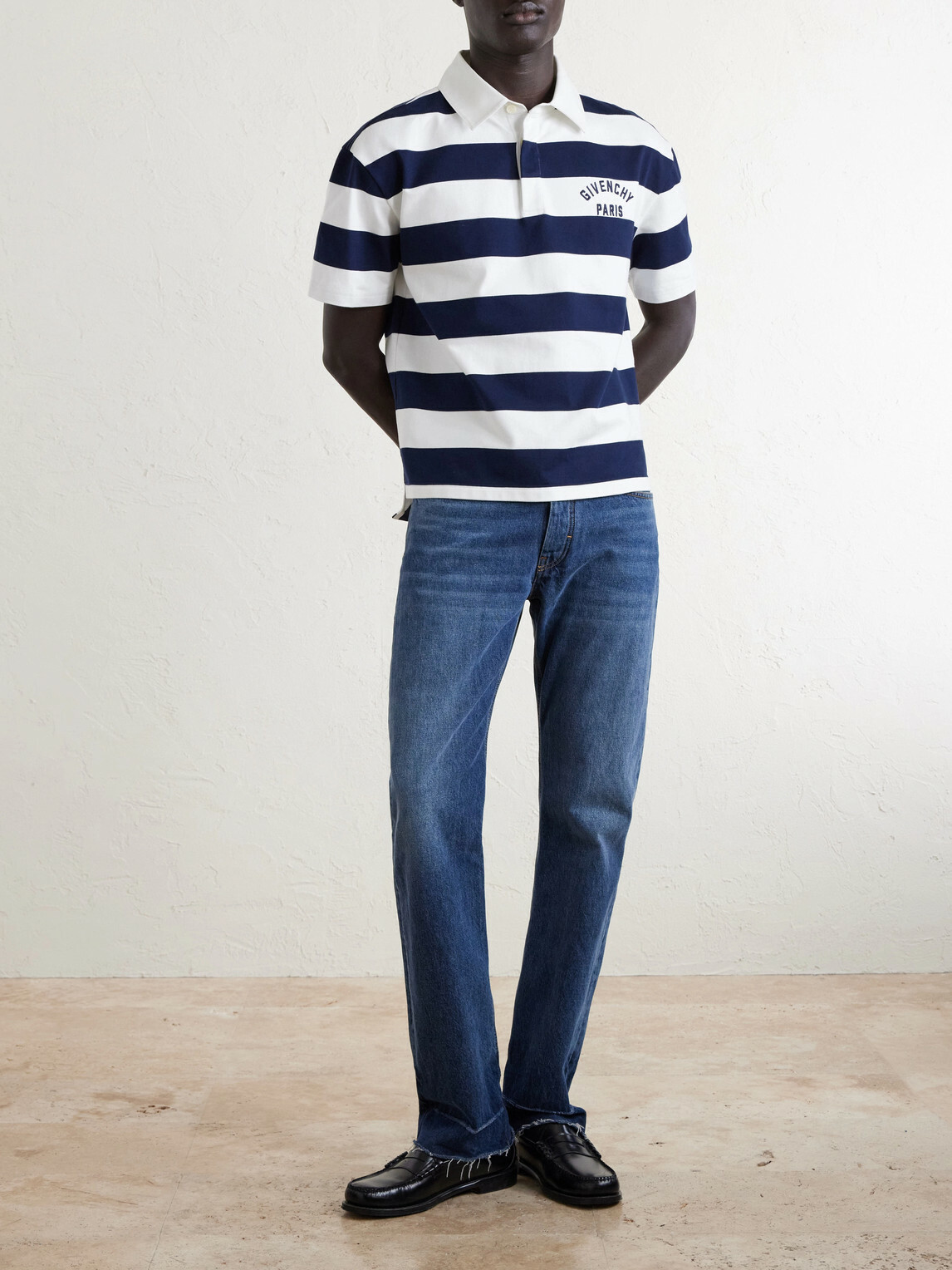 Givenchy - Logo-Embroidered Striped Cotton Polo Shirt - Blue