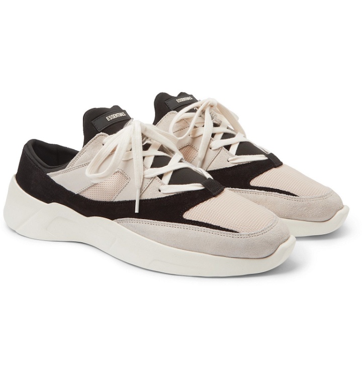 Photo: Fear Of God Essentials - Mesh, Suede and Leather Backless Sneakers - Neutrals