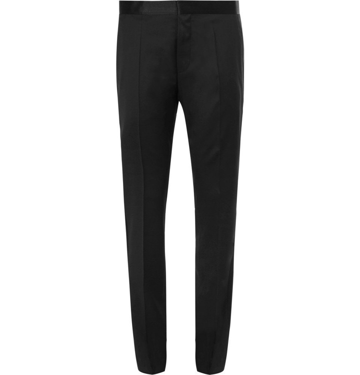 Photo: Hugo Boss - Black Gilan Slim-Fit Super 120s Virgin Wool Tuxedo Trousers - Men - Black