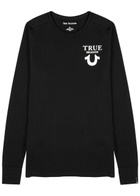 True Religion Black Logo-print Cotton top