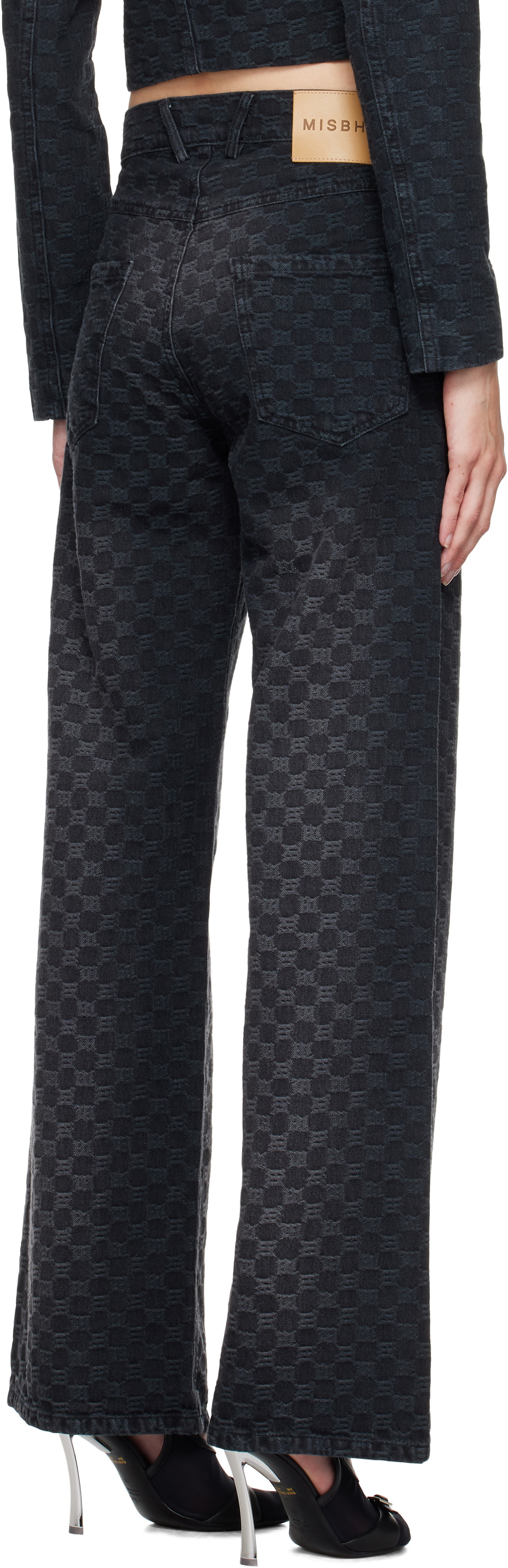 MISBHV Black Jacquard Monogram Jeans