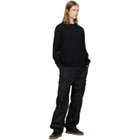 Versace Black Embroidered Wool Knit Crewneck Sweater