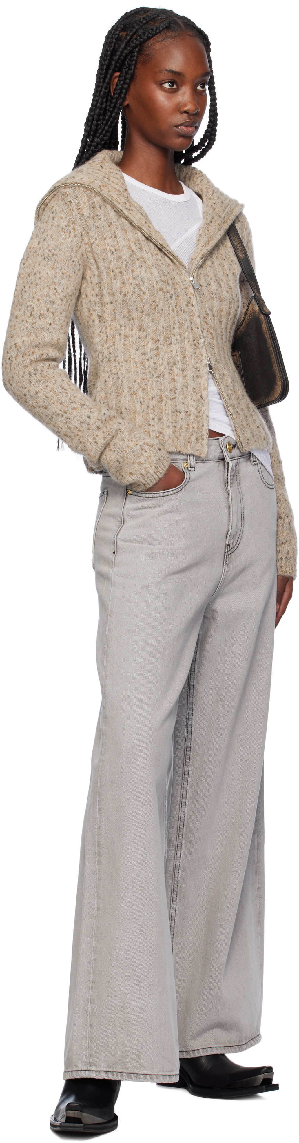 GANNI ベージュ ジャケットTexturedTiestringBlouson Camel Bonded Cotton Trench Coat | GANNI US