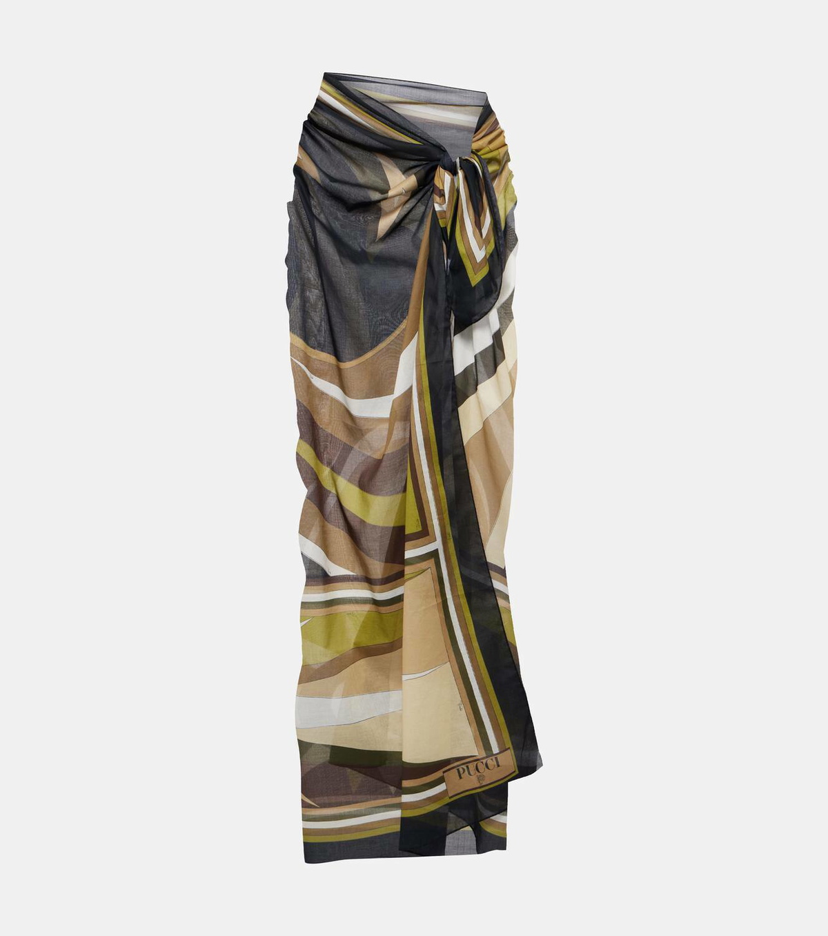 Pucci Cigni-printed cotton beach cover-up