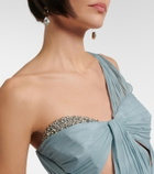 The New Arrivals Ilkyaz Ozel Sahra embellished draped silk gown