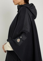 Moncler Hooded Shell and Wool-blend Cape Coat - Black - One Size