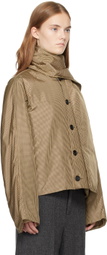 UMBER POSTPAST Brown Checkered Insulated Scarf Jacket
