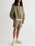 Fear of God Essentials - Wide-Leg Logo-Print Cotton-Blend Shell Drawstring Shorts - Green