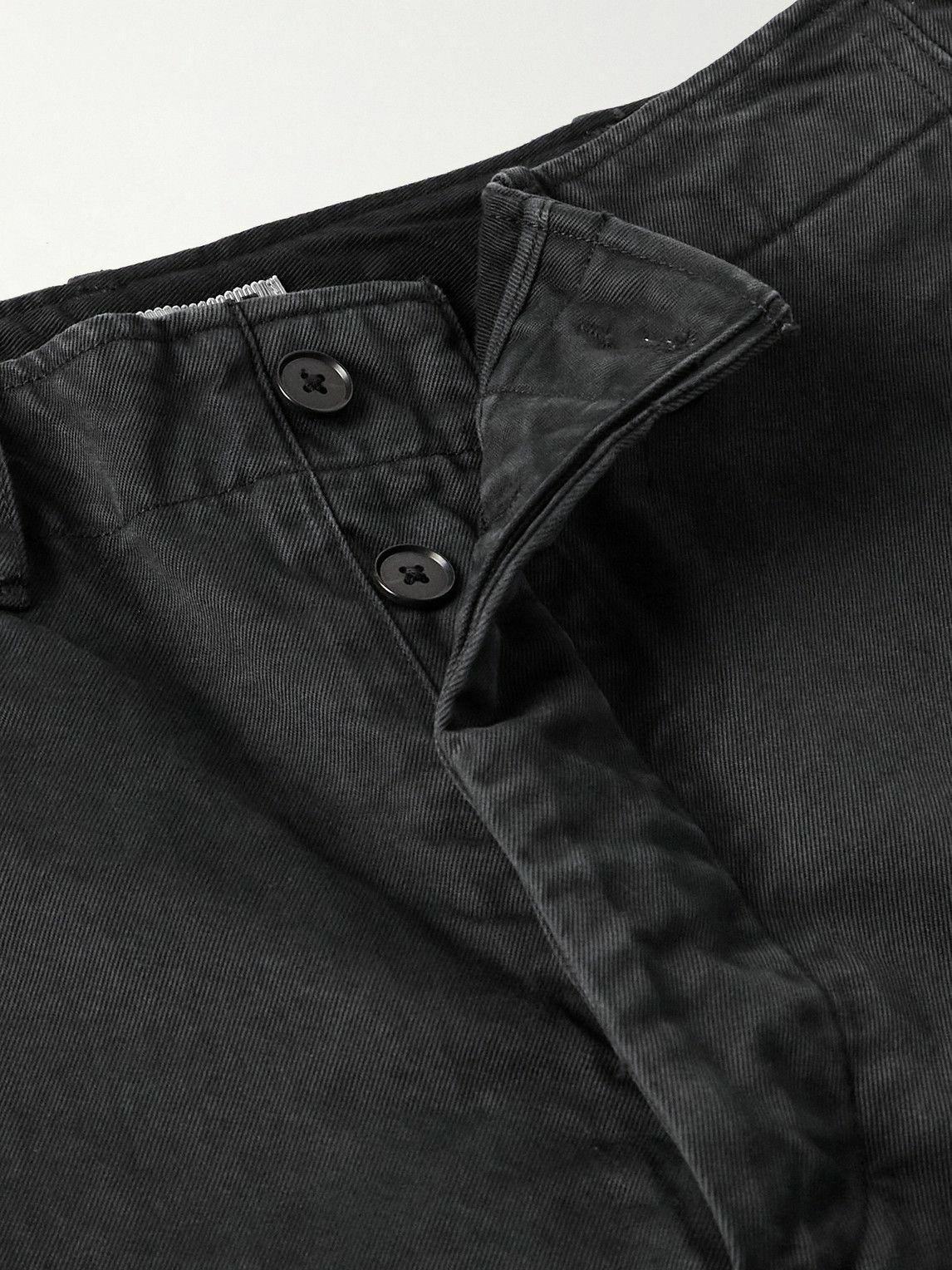 Auralee - Finx Straight-Leg Cropped Cotton-Twill Chinos - Black